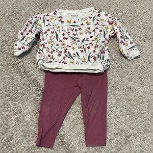 Carter's Floral Top and Burgundy Leggings Set